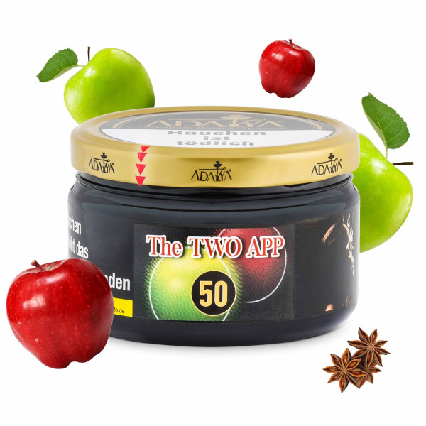Adalya Tabak 200g Dose - The Two App (50) | Adalya Tabak, The Two App, Shisha Tabak 200g, Doppelapfel, Anis, Virginia-Tabak, hochwertiger Tabak, Shisha-Liebhaber, klassische Aromen, Shisha-Sessions, Adalya, Premium-Tabak, türkische Herstellung